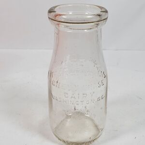 Vintage Milk Bottle Chestnut Farms Chevy Chase Dairy 5.5 Inch NO LID